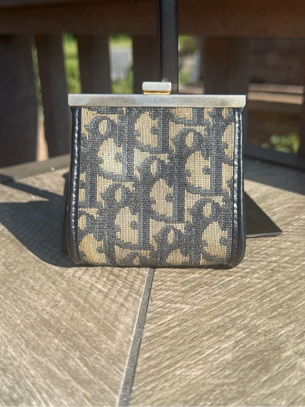 Vintage Christian Dior Trotter Monogram Kiss-Lock Coin Purse Luxury